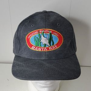 Leviathon Marathon Shell Embroidered Manta Ray Logo Snapback Hat Baseball Cap